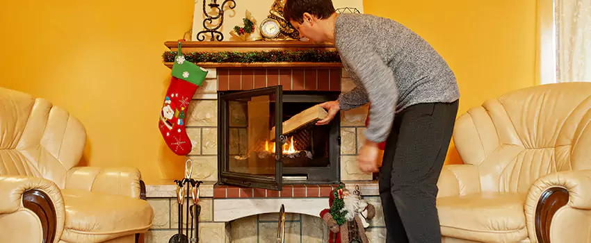 Rusted Metal Fireplace Restoration in Chantilly, Virginia